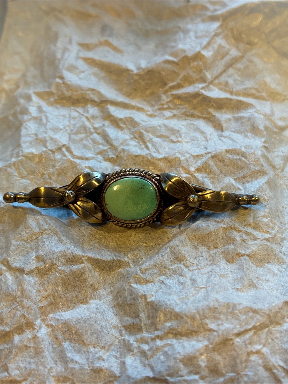 Sweet Turquoise and 925 Silver Nepalese Brooch